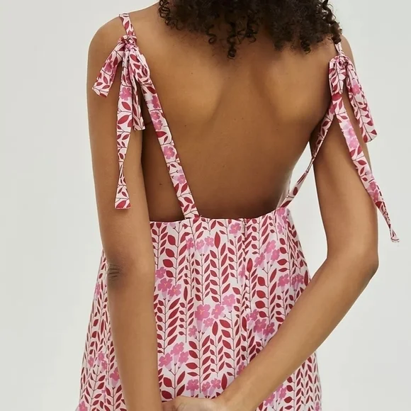 Lobo Rosa Arara Mini Dress from Anthropologie in Pink and White Size Large NWT - Picture 2 of 8
